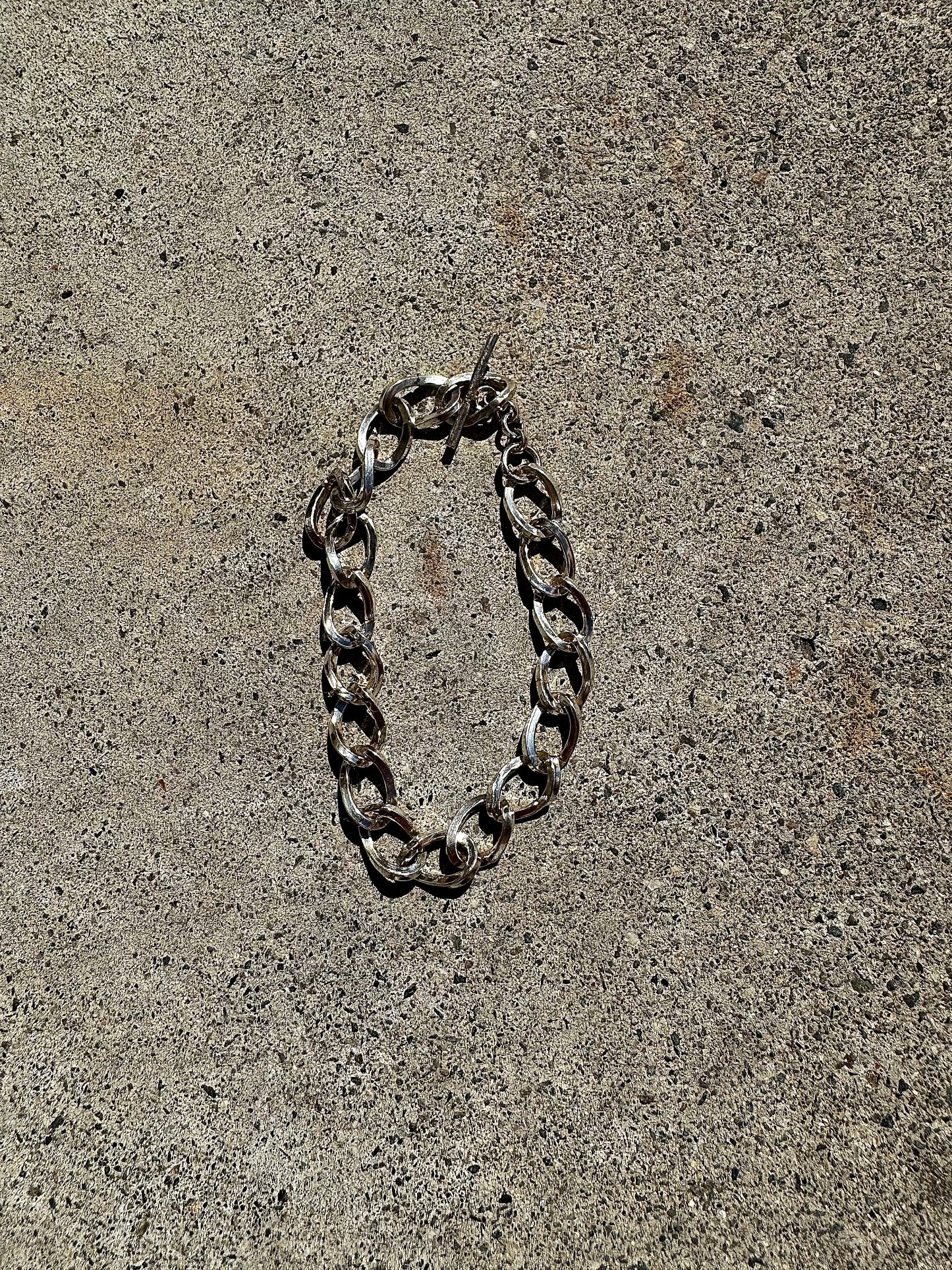 Bend Silver Chain Bracelet