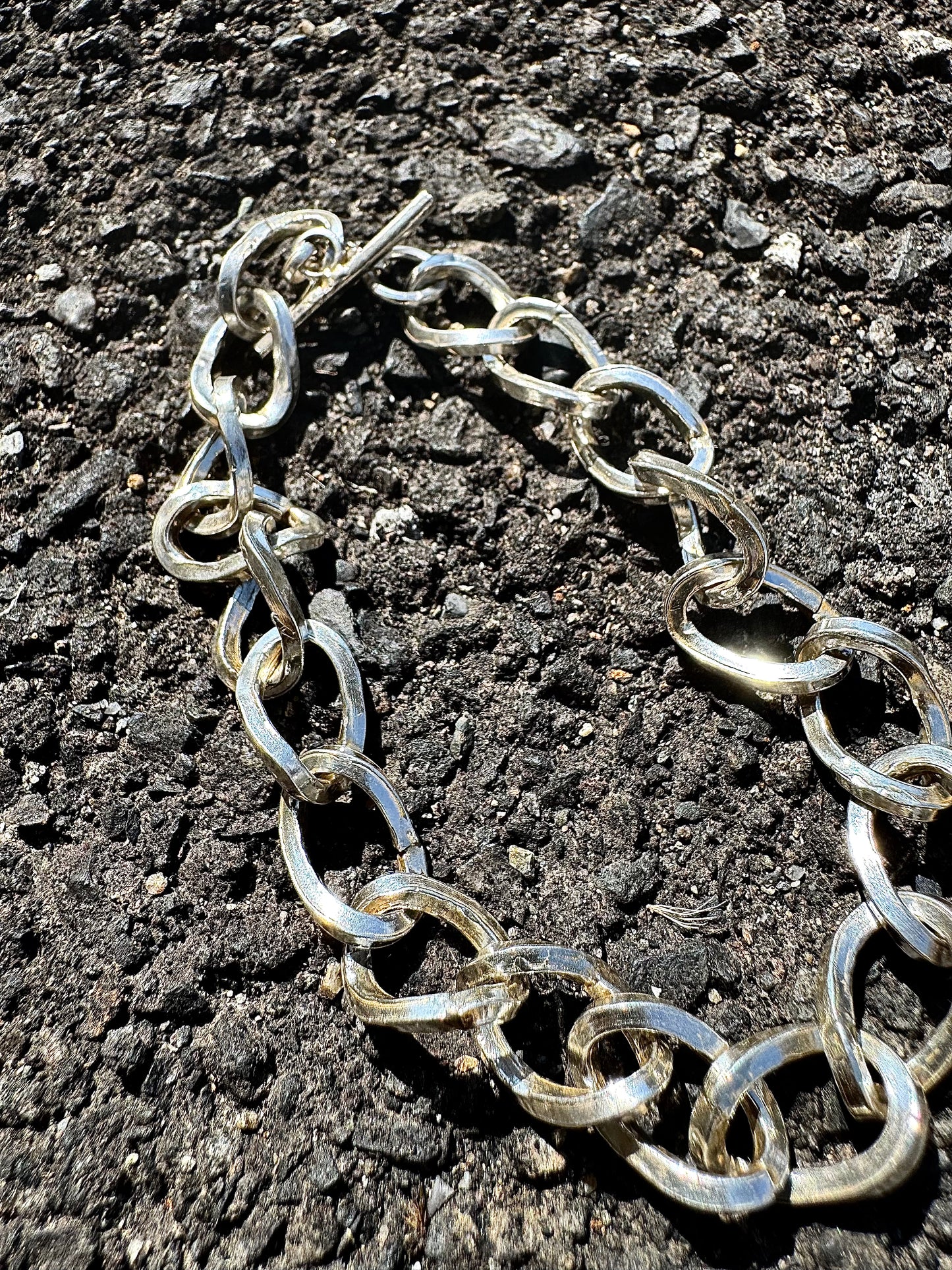 Bend Silver Chain Bracelet