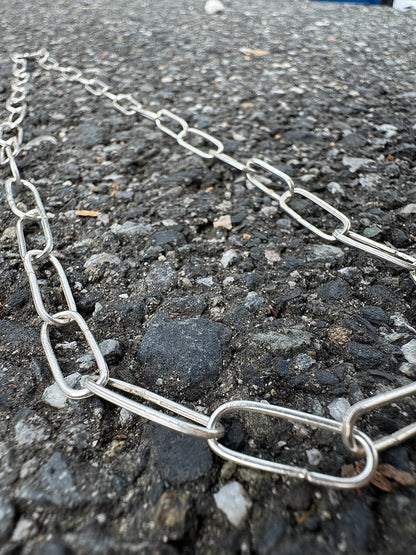 Silver925 Chain Necklace "Paper Clip"