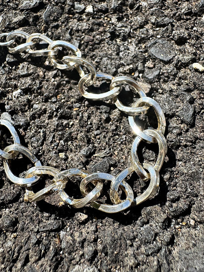 Bend Silver Chain Bracelet