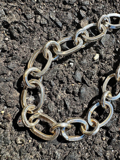 Heavyweight Chain Bracelet "Oval&Circle"
