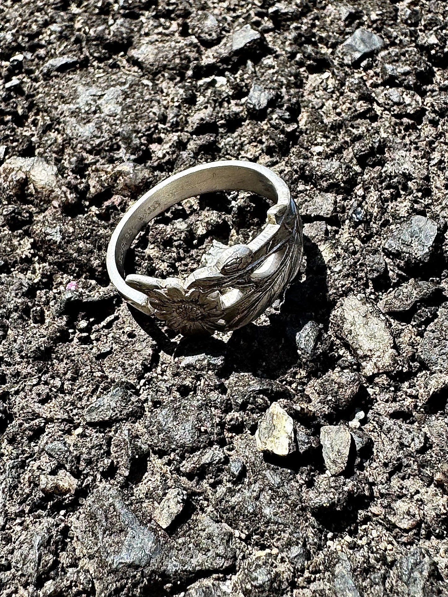 Silver925 Vintage Flower Spoon Ring