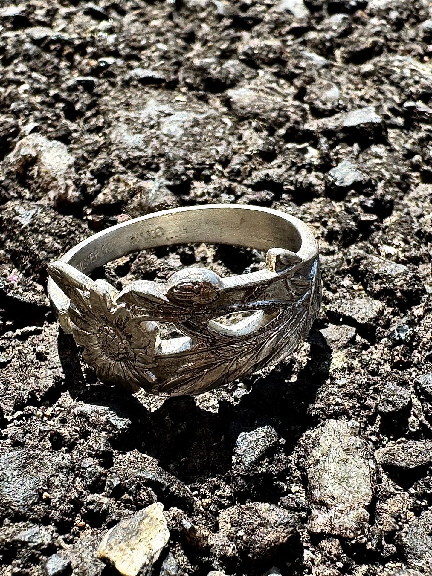 Silver925 Vintage Flower Spoon Ring