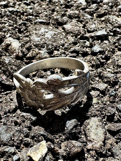 Silver925 Vintage Flower Spoon Ring