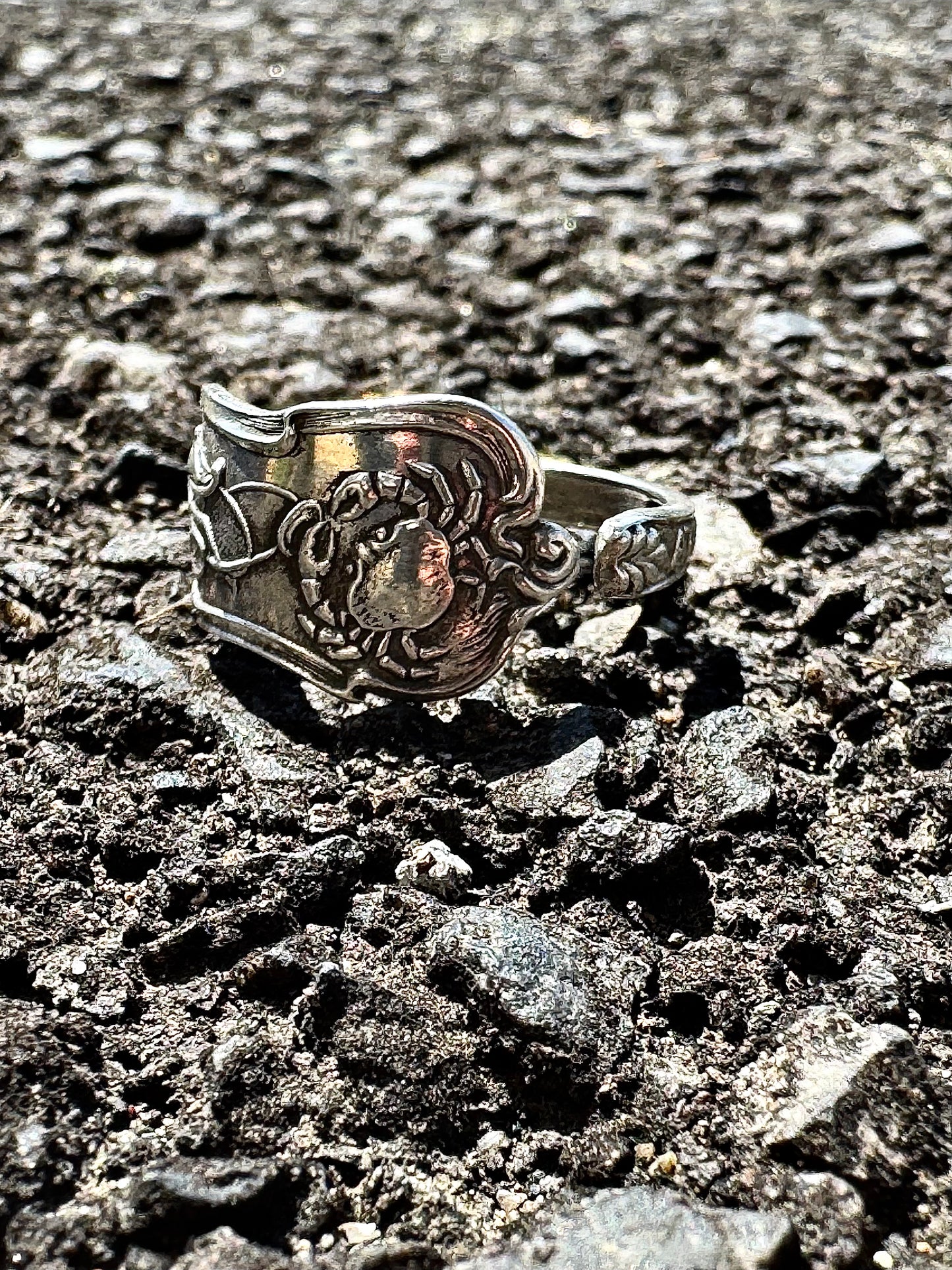 Silver925 Vintage Spoon Ring -CANCER-