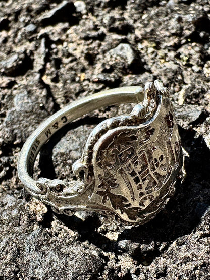Silver925 Vintage Spoon Ring -Lion-