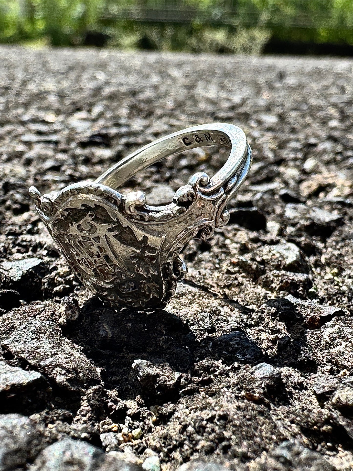 Silver925 Vintage Spoon Ring -Lion-