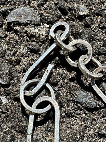 Silver925 Chain Bracelet "Oval＆Circle”