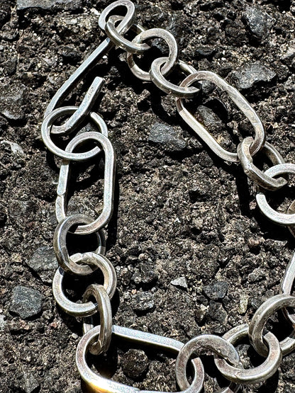 Silver925 Chain Bracelet "Oval＆Circle”